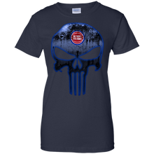 Load image into Gallery viewer, Detroit Pistons Basketball The Punisher Skull T-Shirt For Women