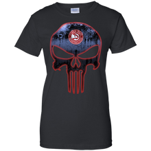 Load image into Gallery viewer, Atlanta Hawks Basketball The Punisher Skull T-Shirt For Women