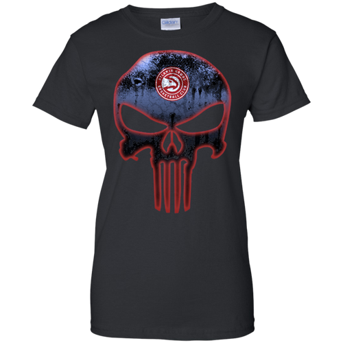 Atlanta Hawks Basketball The Punisher Skull T-Shirt For Women