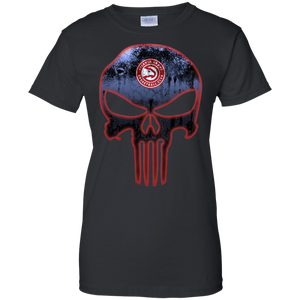 Atlanta Hawks Basketball The Punisher Skull T-Shirt For Women