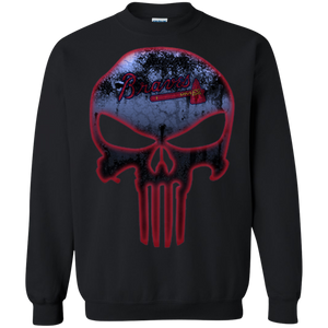 Atlanta Braves Baseball The Punisher Skull Sweatshirt