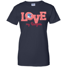 Load image into Gallery viewer, Glitter Love For New York Rangers Fans T-Shirt For Women