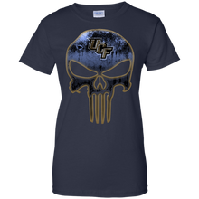 Load image into Gallery viewer, UCF Knights Football The Punisher Skull T-Shirt For Women
