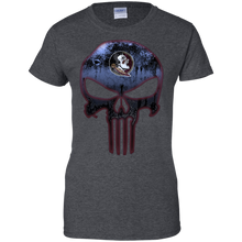 Load image into Gallery viewer, Florida State Seminoles Football The Punisher Skull T-Shirt For Women