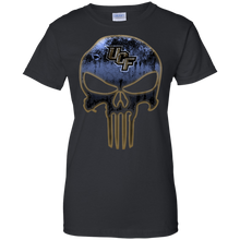 Load image into Gallery viewer, UCF Knights Football The Punisher Skull T-Shirt For Women