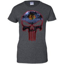 Load image into Gallery viewer, Chicago Blackhawks Hockey The Punisher Skull T-Shirt For Women