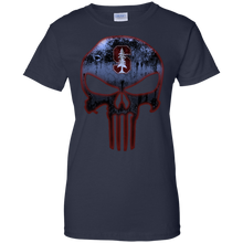 Load image into Gallery viewer, Stanford Cardinal Football The Punisher Skull T-Shirt For Women