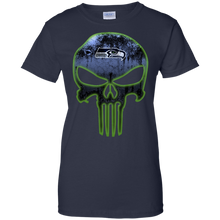 Load image into Gallery viewer, Seattle Seahawks Football The Punisher Skull T-Shirt For Women