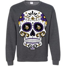 Load image into Gallery viewer, Minnesota Vikings Sugar Skull Sweatshirt