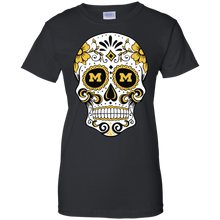 Load image into Gallery viewer, Michigan Wolverines Sugar Skull T-Shirt For Women