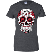 Load image into Gallery viewer, Wisconsin Badgers Sugar Skull T-Shirt For Women