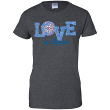 Load image into Gallery viewer, Glitter Love For La Clippers Fans T-Shirt For Women