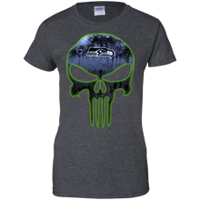 Load image into Gallery viewer, Seattle Seahawks Football The Punisher Skull T-Shirt For Women