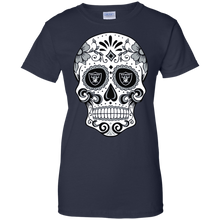 Load image into Gallery viewer, Oakland Raiders Sugar Skull T-Shirt For Women