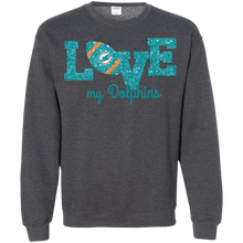 Load image into Gallery viewer, Glitter Love For Miami Dolphins Fans Sweatshirt