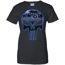 Load image into Gallery viewer, Tennessee Titans Football The Punisher Skull T-Shirt For Women
