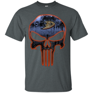 Anaheim Ducks Hockey The Punisher Skull T - Shirt For Men