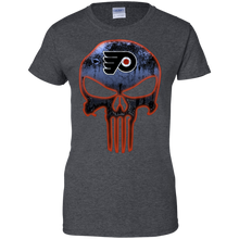 Load image into Gallery viewer, Philadelphia Flyers Hockey The Punisher Skull T-Shirt For Women