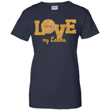 Load image into Gallery viewer, Glitter Love For Los Angeles Lakers Fans T-Shirt For Women