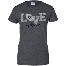 Load image into Gallery viewer, Glitter Love For Oakland Raiders Fans T-Shirt For Women