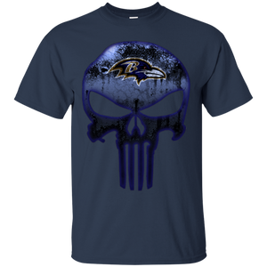 Baltimore Ravens Football The Punisher Skull T - Shirt For Men