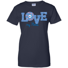 Load image into Gallery viewer, Glitter Love For Philadelphia 76ers Fans T-Shirt For Women