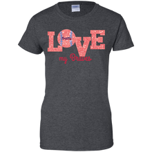 Load image into Gallery viewer, Glitter Love For Atlanta Braves Fans T-Shirt For Women