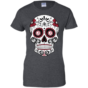 Alabama Crimson Sugar Skull T-Shirt For Women