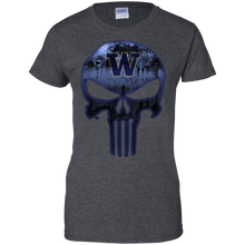 Load image into Gallery viewer, Washington Huskies Football The Punisher Skull T-Shirt For Women