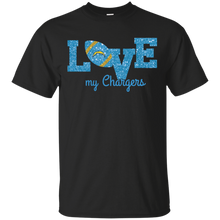 Load image into Gallery viewer, Glitter Love For Los Angeles Chargers Fans T - Shirt For Men