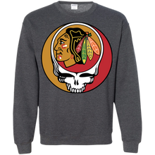 Load image into Gallery viewer, Chicago Blackhawks Hockey Grateful Dead Steal Your Face Sweatshirt