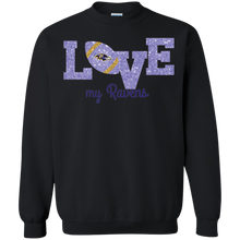 Load image into Gallery viewer, Glitter Love For Baltimore Ravens Fans Sweatshirt