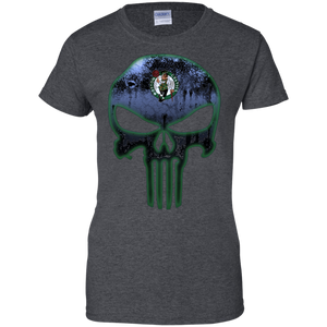 Boston Celtics Basketball The Punisher Skull T-Shirt For Women