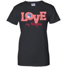 Load image into Gallery viewer, Glitter Love For New York Rangers Fans T-Shirt For Women