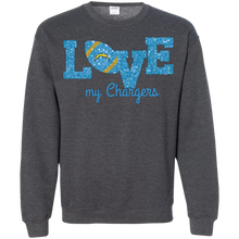 Load image into Gallery viewer, Glitter Love For Los Angeles Chargers Fans Sweatshirt
