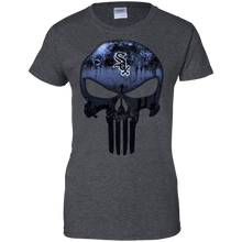 Load image into Gallery viewer, Chicago White Sox Baseball The Punisher Skull T-Shirt For Women