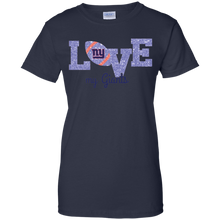 Load image into Gallery viewer, Glitter Love For New York Giants Fans T-Shirt For Women