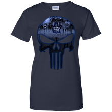 Load image into Gallery viewer, Toronto Maple Leafs Hockey The Punisher Skull T-Shirt For Women