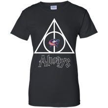 Load image into Gallery viewer, Deathly Hallows For Columbus Blue Jackets And Harry Potter Fans T-Shirt For Women