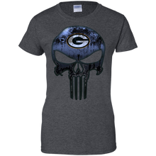 Load image into Gallery viewer, Green Bay Packers Football The Punisher Skull T-Shirt For Women