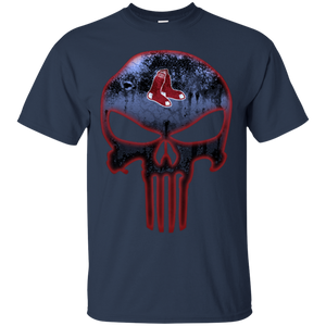 Boston Red Sox Baseball The Punisher Skull T - Shirt For Men