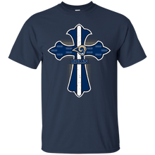 Load image into Gallery viewer, Cross Shirt For Jesus And Los Angeles Rams Fans T - Shirt For Men