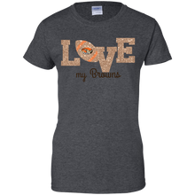 Load image into Gallery viewer, Glitter Love For Cleveland Browns Fans T-Shirt For Women