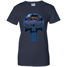 Load image into Gallery viewer, Los Angeles Chargers Football The Punisher Skull T-Shirt For Women