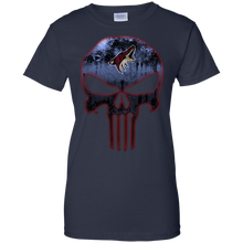 Load image into Gallery viewer, Arizona Coyotes Hockey The Punisher Skull T-Shirt For Women