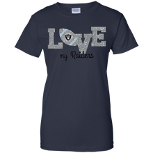 Load image into Gallery viewer, Glitter Love For Oakland Raiders Fans T-Shirt For Women