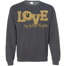 Load image into Gallery viewer, Glitter Love For Vegas Golden Knights Fans Sweatshirt