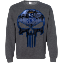 Load image into Gallery viewer, Kansas City Royals Baseball The Punisher Skull Sweatshirt