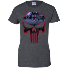 Load image into Gallery viewer, Los Angeles Angels Baseball The Punisher Skull T-Shirt For Women
