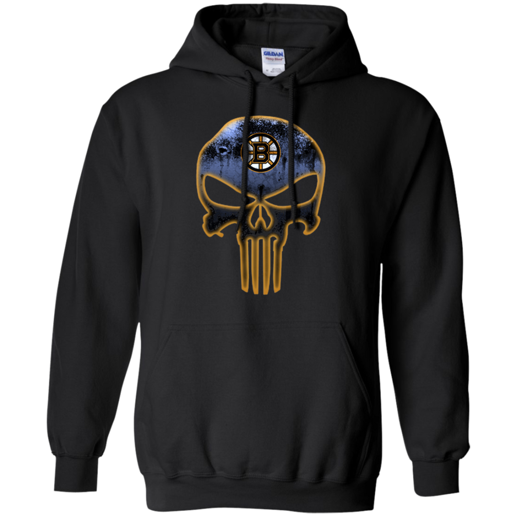 Boston Bruins Hockey The Punisher Skull Hoodie Shirt